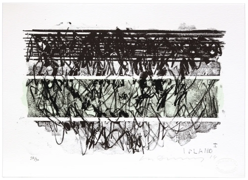 Lithograph Denning - Islande I