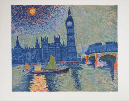 Lithograph Derain - Londres, La Tamise et Big Ben