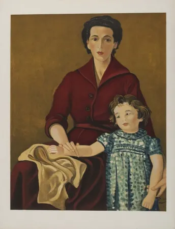 Lithograph Derain - Madre e hija