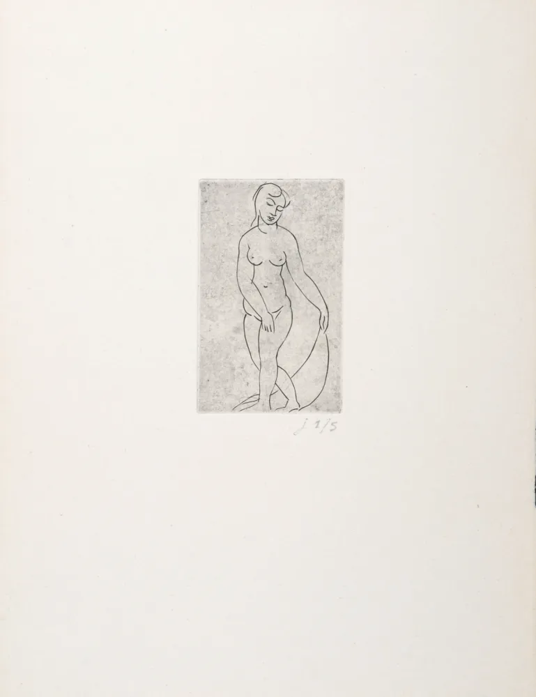 Etching Derain - Nu au voile, 1948