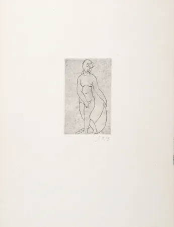 Etching Derain - Nu au voile, 1948