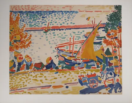 Lithograph Derain - Port de Collioure fauve