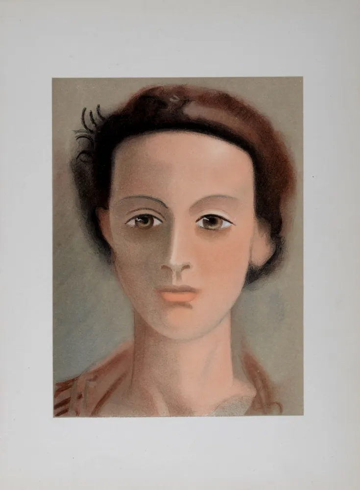 Lithograph Derain - Portrait, 1939