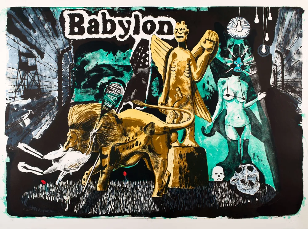 Lithograph Deroubaix - Babylon