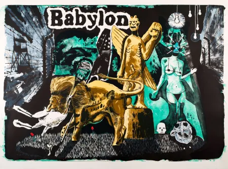 Lithograph Deroubaix - Babylon