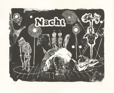 Lithograph Deroubaix - Die Nacht