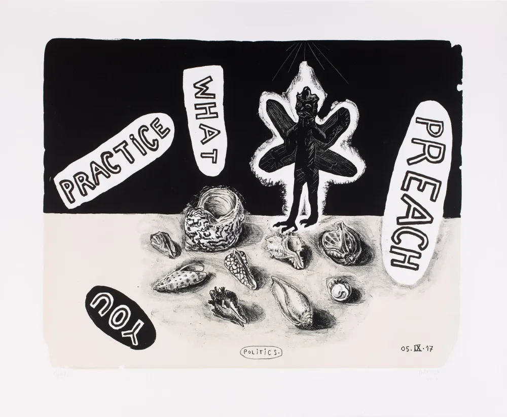 Lithograph Deroubaix - Practice What you Preach