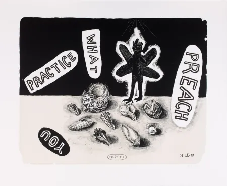 Lithograph Deroubaix - Practice What you Preach