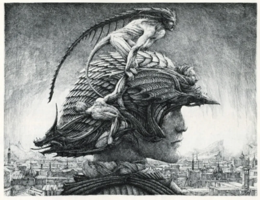 Etching Desmazières - Casque d'Apparat/Head of a soldier