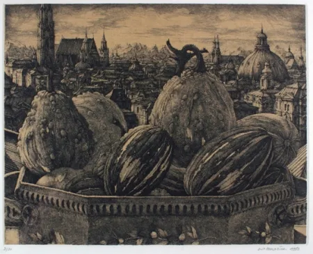 Etching Desmazières - Coliquintes devant un ville