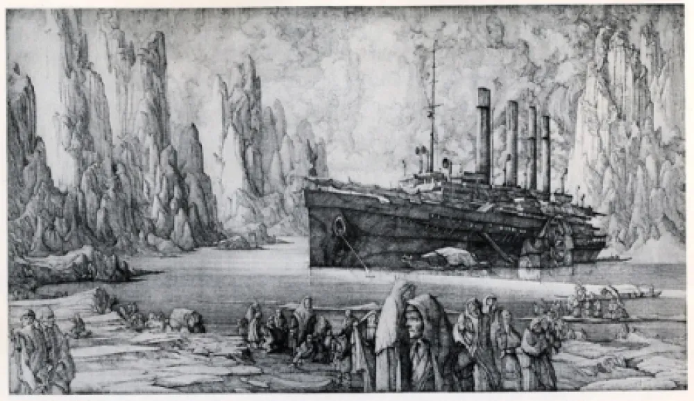 Etching Desmazières - Le Debarquement