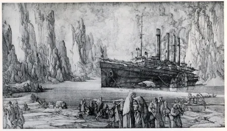Etching Desmazières - Le Debarquement