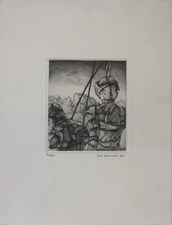 Engraving Desmazières - Les deux guerriers 
