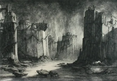 Etching Desmazières - Terres Inconnus