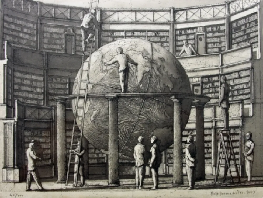 Etching And Aquatint Desmazières - Theatre de Geographie