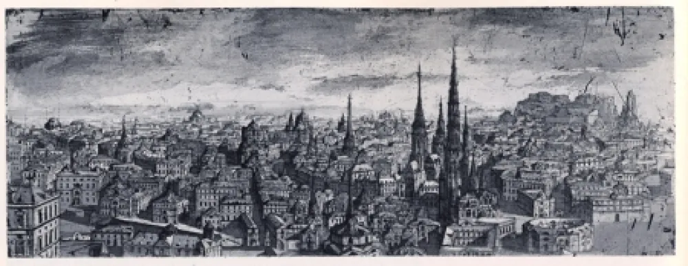 Etching And Aquatint Desmazières - Ville Imaginaire
