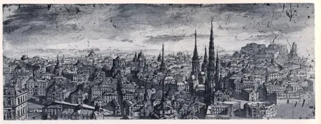 Etching And Aquatint Desmazières - Ville Imaginaire