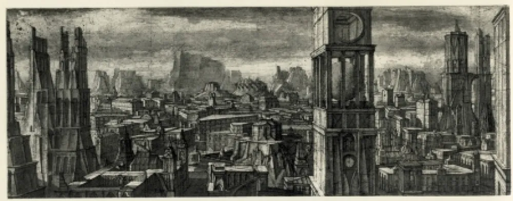 Etching And Aquatint Desmazières - Ville Imaginaire II