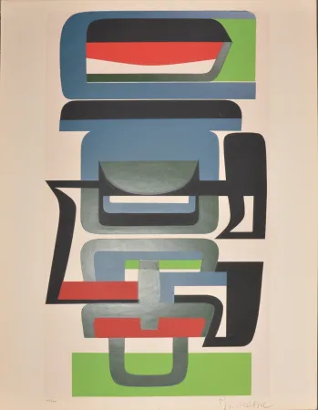 Screenprint Dewasne - Composition, 1954 - Hand-signed