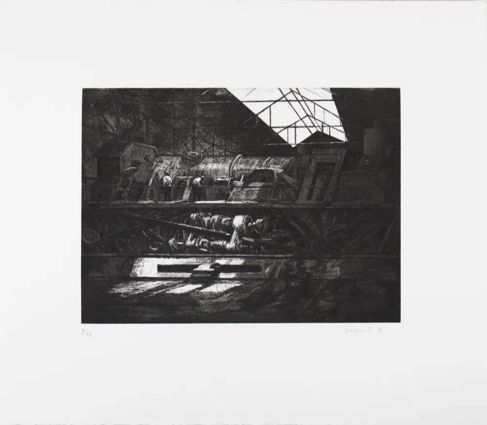 Engraving Deyrail - Locomotive