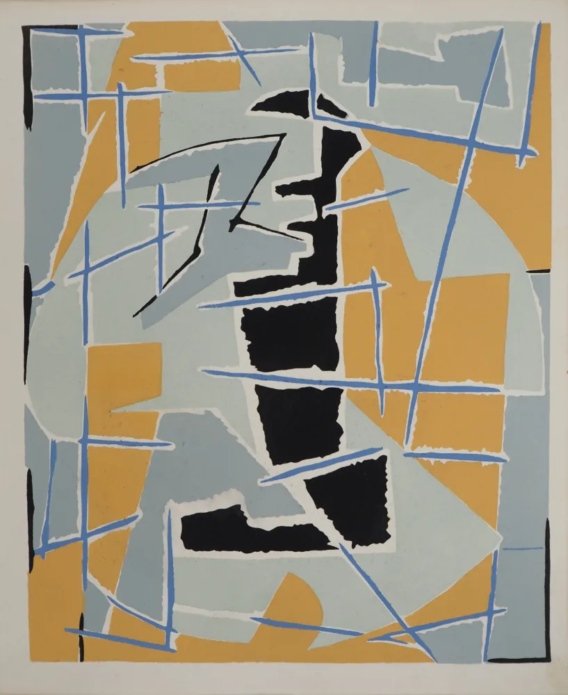 Lithograph Deyrolle - Faille, Sujet abstrait