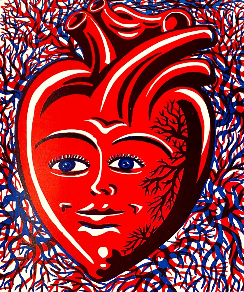 Lithograph Di Rosa - Corps amoureux