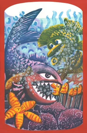 Lithograph Di Rosa - Drame dans l'Aquarium