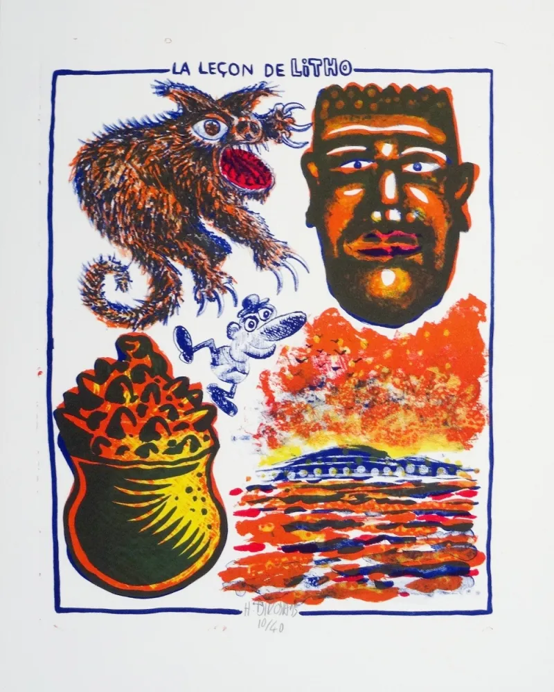 Lithograph Di Rosa - La leçon de litho