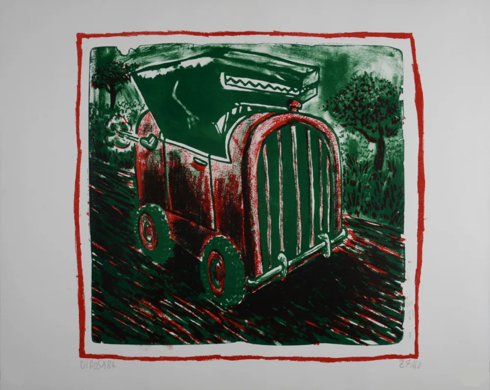 Lithograph Di Rosa - La voiture de Raphaël, 1984
