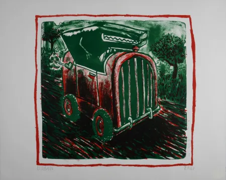 Lithograph Di Rosa - La voiture de Raphaël, 1984