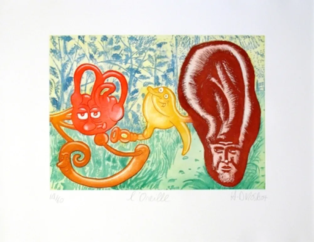 Etching And Aquatint Di Rosa - L'oreille