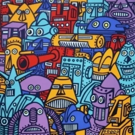 Screenprint Di Rosa - ROBOTS