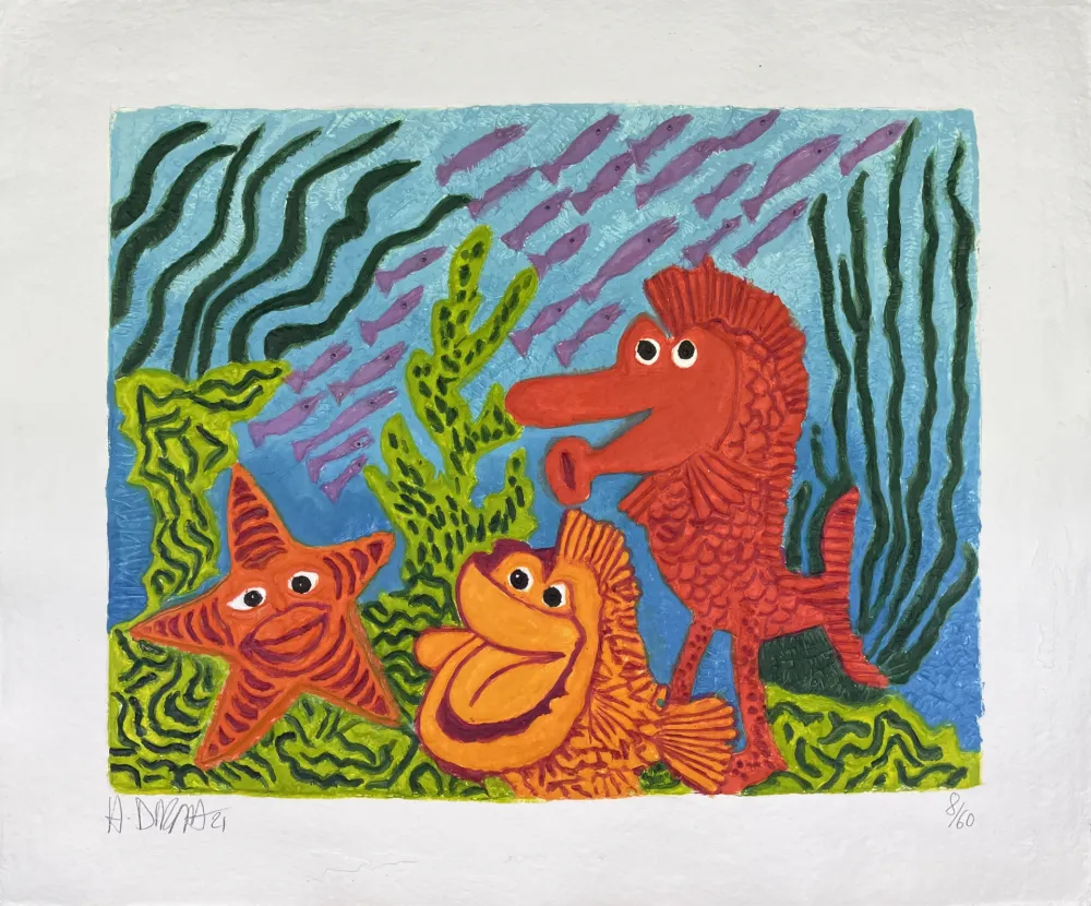 Etching Di Rosa - Société sous-marine