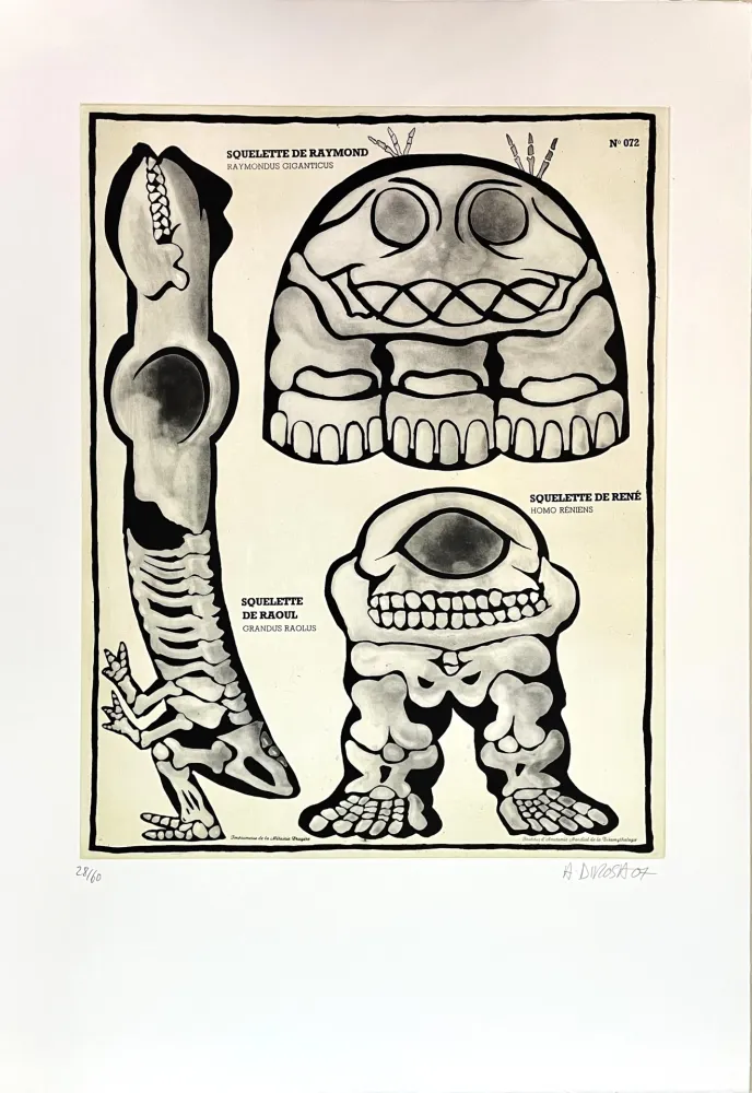 Etching Di Rosa - Squelette de Raymond