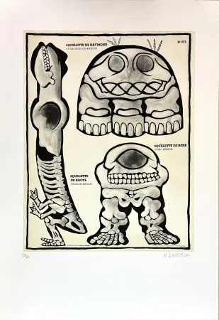 Etching Di Rosa - Squelette de Raymond