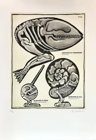 Etching Di Rosa - Squelette de Submariner