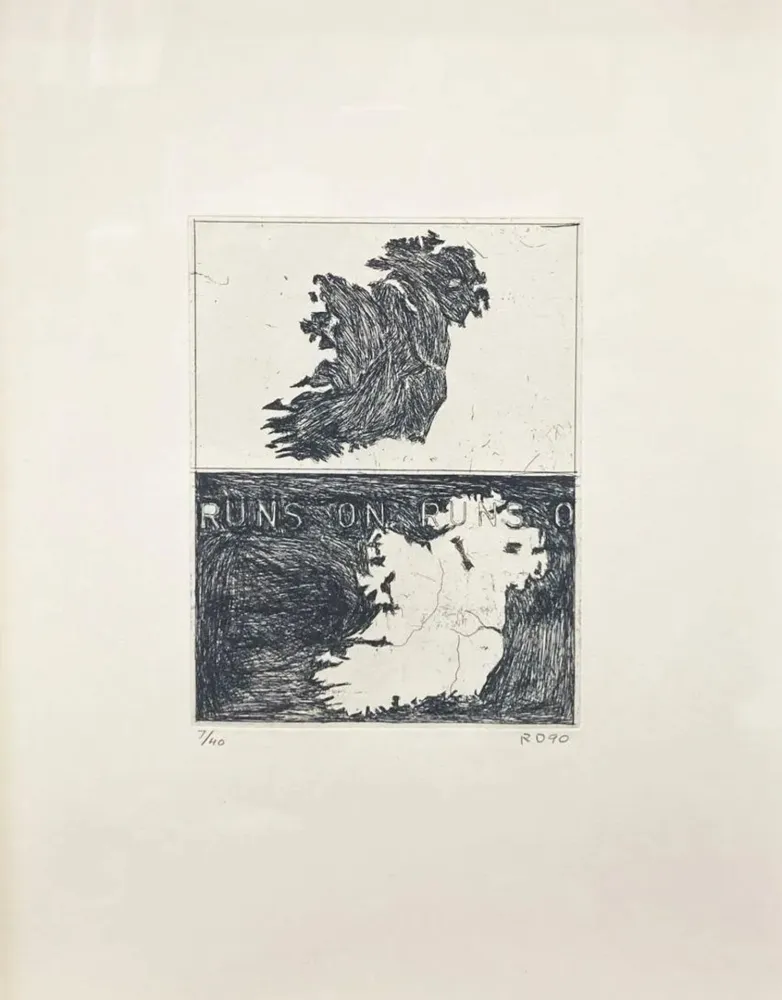 Etching Diebenkorn - Double Map of Ireland