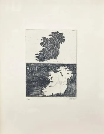 Etching Diebenkorn - Double Map of Ireland