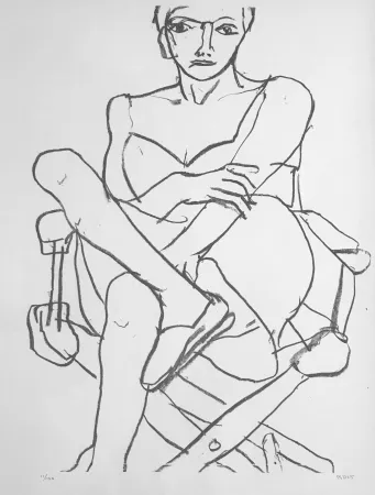 Lithograph Diebenkorn - Seating woman in Chemise