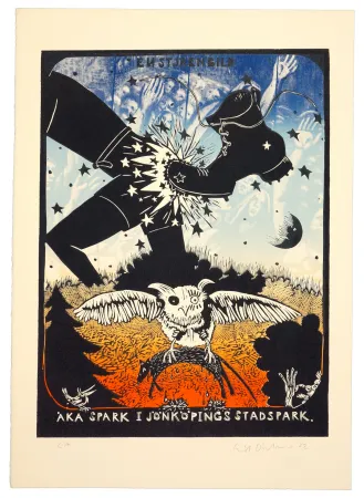 Linocut Dietman - Aka