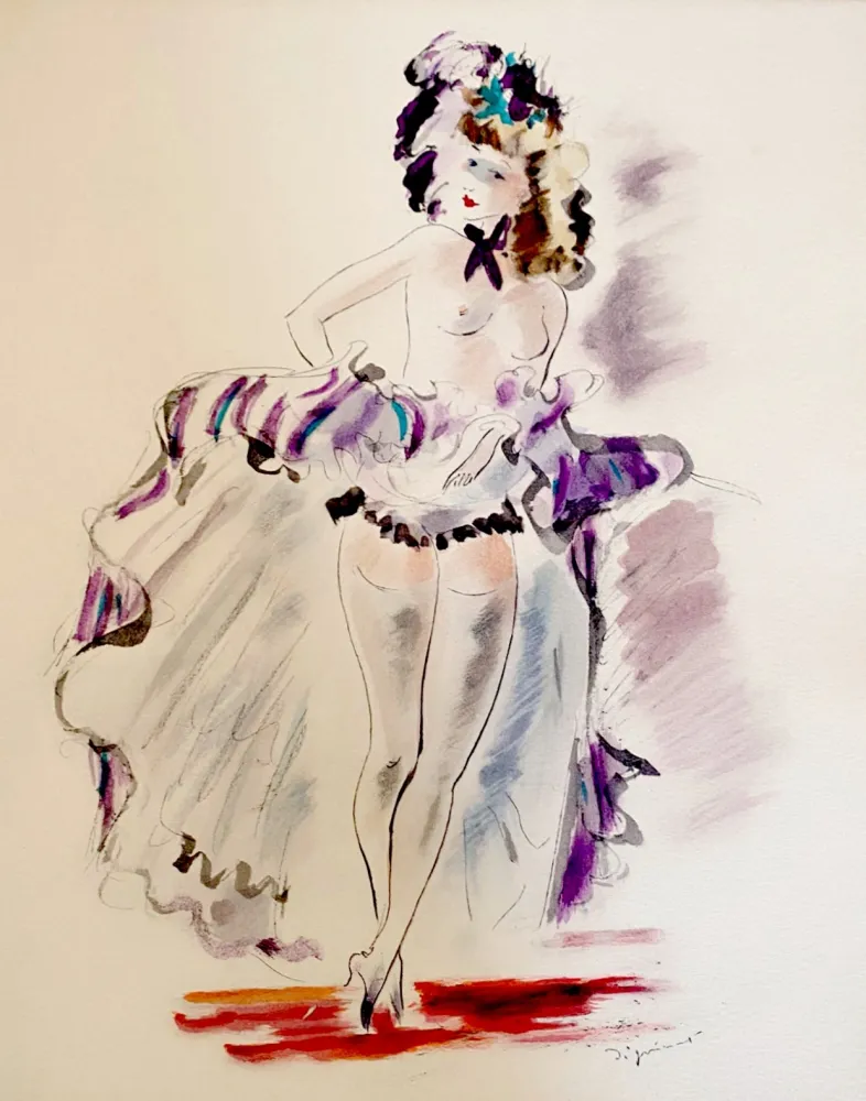 Lithograph Dignimont - Avant l'entrée en scène