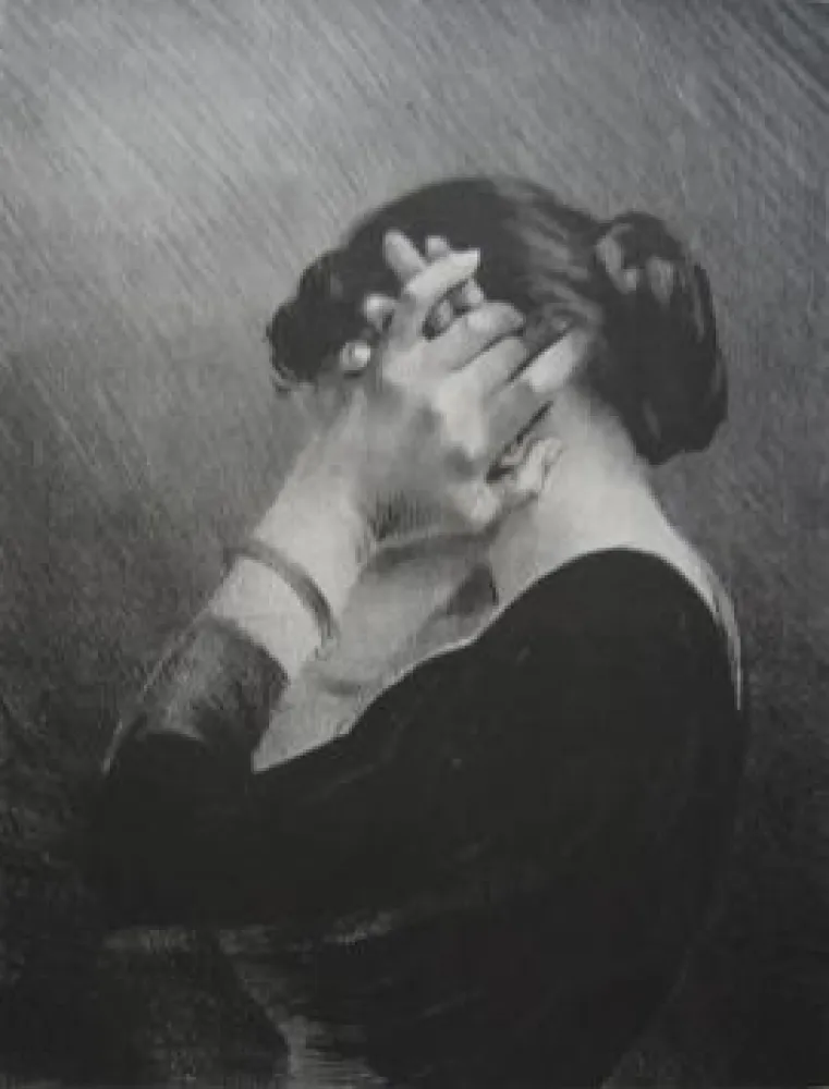 Lithograph Dillon - Ventôse / Windy