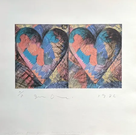 Lithograph Dine - Louisiana Hearts