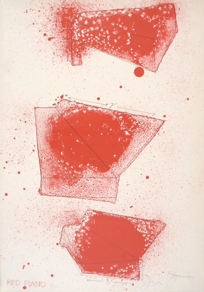 Lithograph Dine - Red Piano