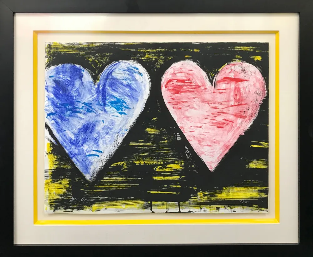 Lithograph Dine - TWO HEARTS AT SUNSET