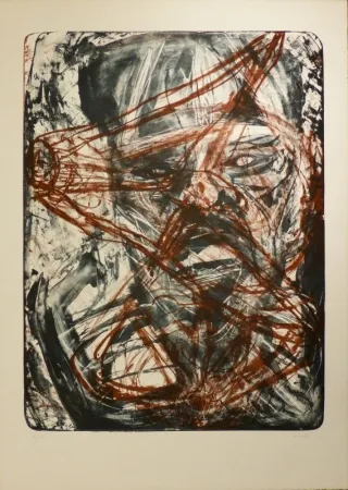 Lithograph Disler - Visage