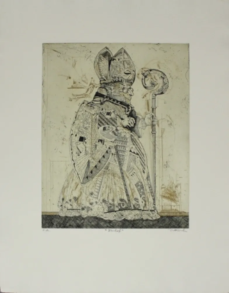 Etching And Aquatint Dittrich - Bischof / Bishop