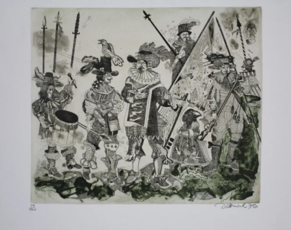 Etching And Aquatint Dittrich - Schlacht