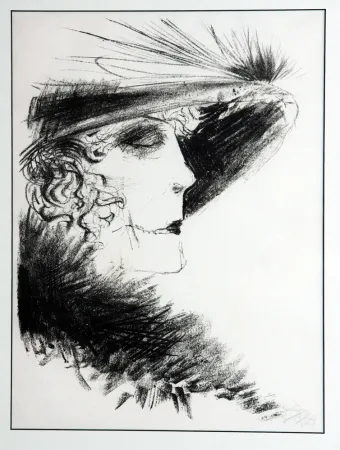 Lithograph Dix - Dame Mit Reiher