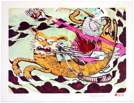 Lithograph Dizac - Chevauche ton Tigre/Ride the Tiger